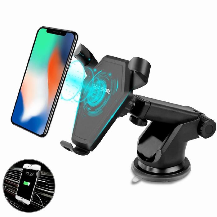TP-013   3 in 1 Gravity Linkage fast wireless car charger mount